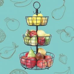 Beste deal 🎉 Polarbear Fruitmand – Etagere 3 Laags – Fruitschaal – Fruitmand Zwart – Fruit Opbergmand – Aanrecht Organiser – Zwart 🔔 -T-fal winkle 550x550 60