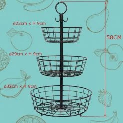 Beste deal 🎉 Polarbear Fruitmand – Etagere 3 Laags – Fruitschaal – Fruitmand Zwart – Fruit Opbergmand – Aanrecht Organiser – Zwart 🔔 -T-fal winkle 550x550 63