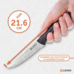 Kopen 🔥 Lekro Steakmessen – 8-delige Steakmessenset – Vaatwasserbestendig - RVS - Grijs 🎉 -T-fal winkle 550x550 657