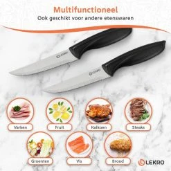 Kopen 🔥 Lekro Steakmessen – 8-delige Steakmessenset – Vaatwasserbestendig - RVS - Grijs 🎉 -T-fal winkle 550x550 659