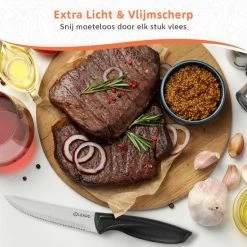 Kopen 🔥 Lekro Steakmessen – 8-delige Steakmessenset – Vaatwasserbestendig - RVS - Grijs 🎉 -T-fal winkle 550x550 660
