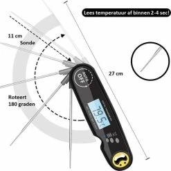 Goedkoopste 🎁 Nauwkeurige Keukenthermometer Met Ophangmagneet – Waterdicht - Digitale BBQ Thermometer - Vleesthermometer Keuken - Kernthermometer - Temperatuur Range -50 °C Tot 300°C - Qwality4u ❤️ -T-fal winkle 550x550 729