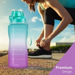 Top 10 ⭐ FLOOQ - Waterfles - Motivatie Waterfles - Drinkfles Met Tijdsmarketing - Bidon - Sportdrankfles - Grote Waterfles - Met Rietje - 2 Liter - Goud/Roze ✔️ -T-fal winkle 550x550 773