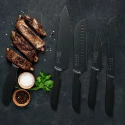 Beste recensies van 🔔 Hescom Messenset 7-delig Inclusief Messenblok - Roestvrijstaal / RVS Met Keramische 🧥 Coating Incl. Koksmes, Broodmes, Hakmes En Keukenschaar 😉 -T-fal winkle 550x550 79