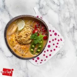 Kopen 😍 Tavas Sevilya Ovenwant Met Pannenlap Vepakt - Paarse Stippels Katoen, Thermolite Hittebestendig Tot 200°C Set Van 2 | Pannenlappen En Ovenwanten Set Ovenhandschoenen 💯 -T-fal winkle 550x550 85