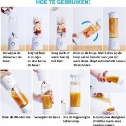 Nieuw 👍 Butles Blender - Smoothiemaker - To Go - Draadloos - Oplaadbaar - Inclusief Smoothie Beker - Draagbaar 🌟 -T-fal winkle 550x552 12