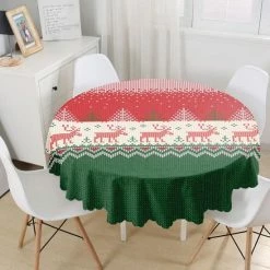Nieuw π Kerst Rendieren - Rond Tafelkleed Ø140cm - π Christmas Reindeers - Velvet Textiel - De Groen Home π€©