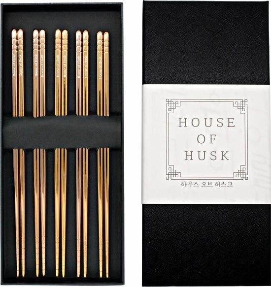 Beste Verkoop 🌟 House Of Husk Chopsticks Set - Koreaanse Eetstokjes - Vaatwasserbestendig - RVS - 5 Paar - Rose Goud ⌛ 1 Beste Verkoop 🌟 House Of Husk Chopsticks Set - Koreaanse Eetstokjes - Vaatwasserbestendig - RVS - 5 Paar - Rose Goud ⌛