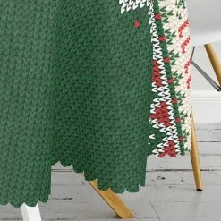 Nieuw 👍 Kerst Rendieren - Rond Tafelkleed Ø140cm - 🔔 Christmas Reindeers - Velvet Textiel - De Groen Home 🤩 -T-fal winkle 550x585 1