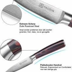 Korting ✔️ PAUDIN N8 Professioneel RVS Japans Groentemes 9 Cm - Vlijmscherp Schilmes Gemaakt Van Hoogwaardig Roestvast Duits Carbonstaal - Damascus Patroon - Klein Officemes - Nu Extra Scherp Geprijst - Black Friday - Sint En Kerst 😉 -T-fal winkle 550x586 4