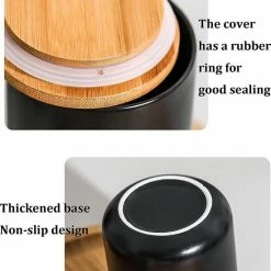 Uitgang ✨ Spieringstore Voorraadpotten Keramiek - Suikerpot 3 Stuks - Deksel Bamboe - Luchtdict Voorraadbussen Potten - Zwart 😉 -T-fal winkle 550x636