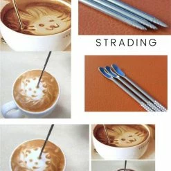 Top 10 🤩 Trading Barista Cappucino Latte Art Pen Set - Koffie Sjablonen Met 16 Cacaostrooier Sjablonen Pencil - Accesoires 💯 -T-fal winkle 550x637