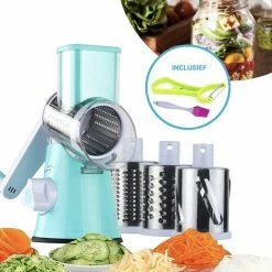 Begroting 👏 Borvat® | Premium Spiraalrasp - 3-in-1 Roterende Groentesnijder – Roterende Kaasrasp ❤️