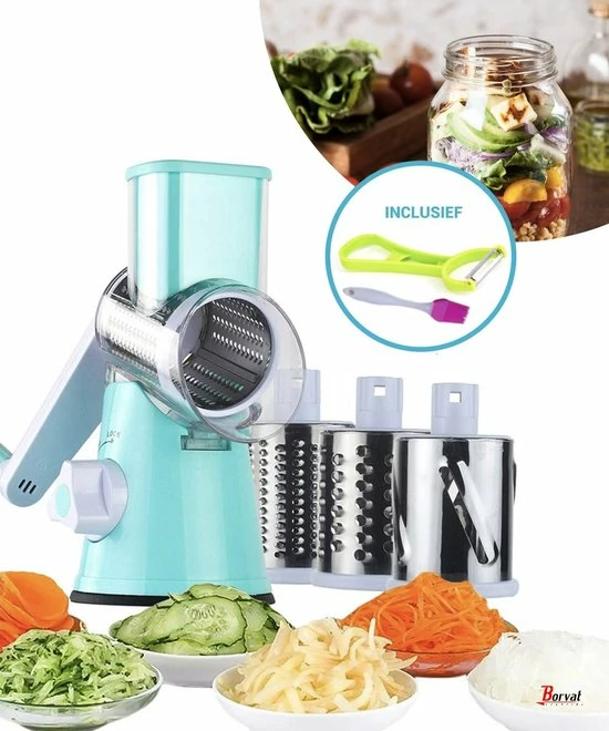 Begroting π Borvat® | Premium Spiraalrasp - 3-in-1 Roterende Groentesnijder – Roterende Kaasrasp β€οΈ 1 Begroting π Borvat® | Premium Spiraalrasp - 3-in-1 Roterende Groentesnijder – Roterende Kaasrasp β€οΈ