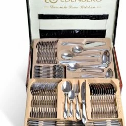 Beste Verkoop 🧨 EDENBERG Edënbërg Bestekset - Hoogglans/Mat - Chroomnikkelstaal 18/10 - 72-delig - Luxe Opbergkoffer 🧨
